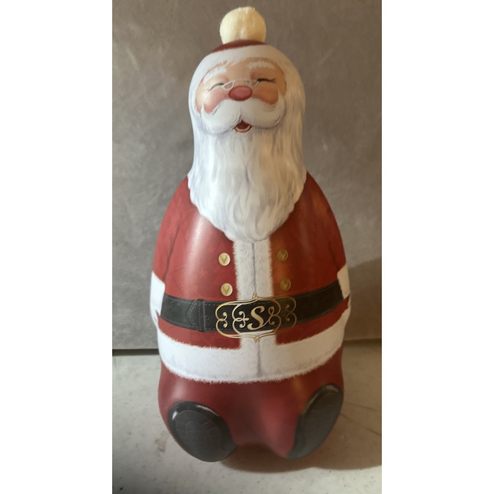 Santa Claus‎ Holiday/Christmas Peanut Shaped 10" Tin/Storage Container